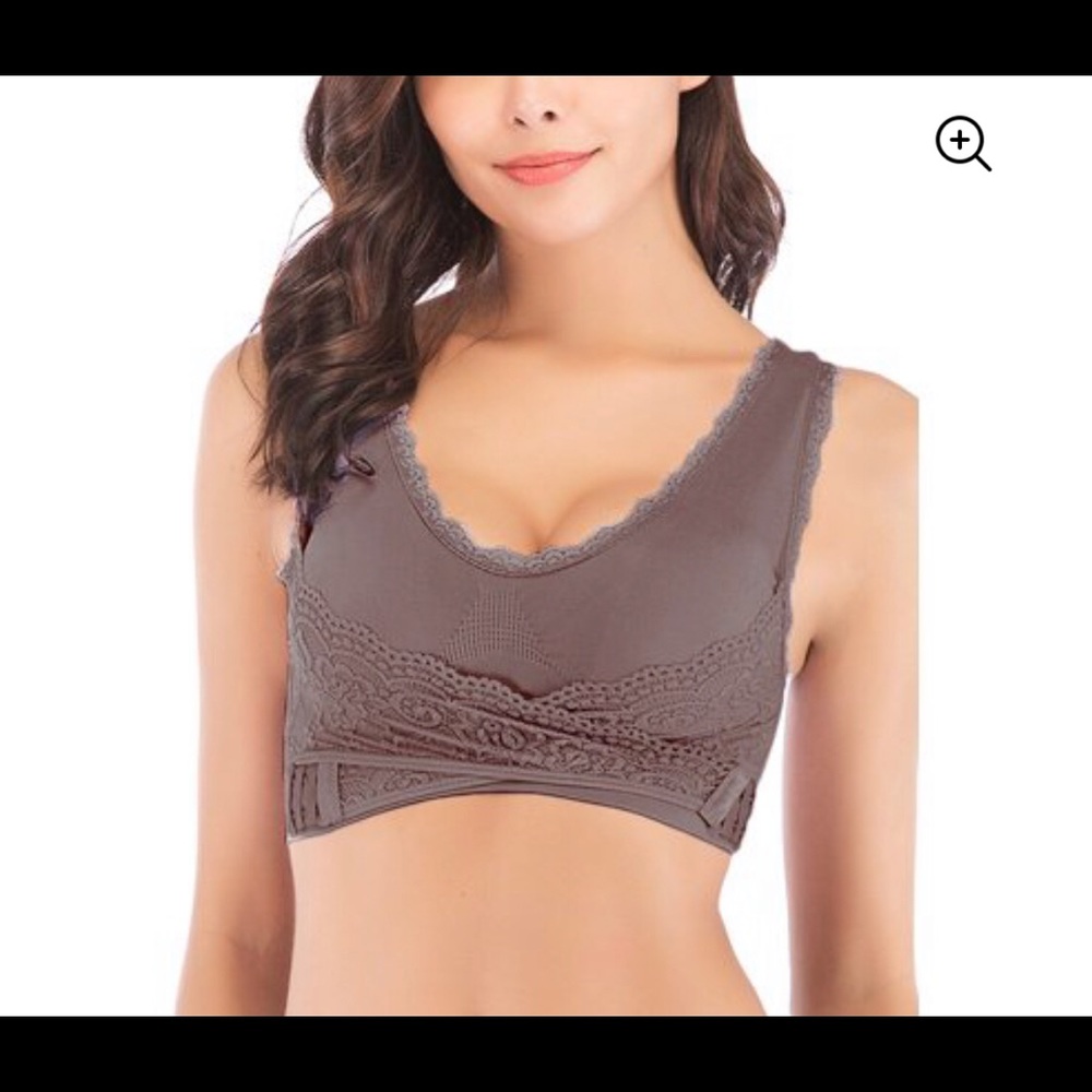 Seamless Lace Sports Bras Cross Front Side Buckle